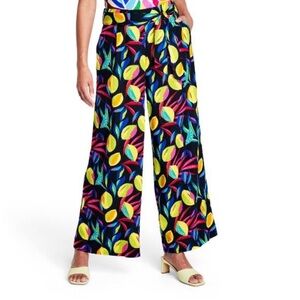Tabitha Brown x Target Wide Leg Lemon Print Pants Size‎ XXS NWT